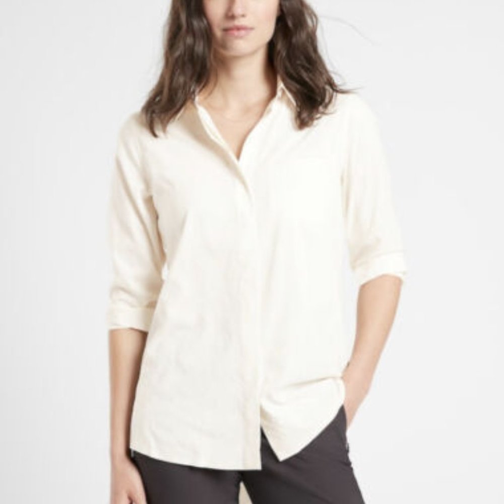 Athleta Urbanite Textured Top | Sea Salt (Ivory) | M
